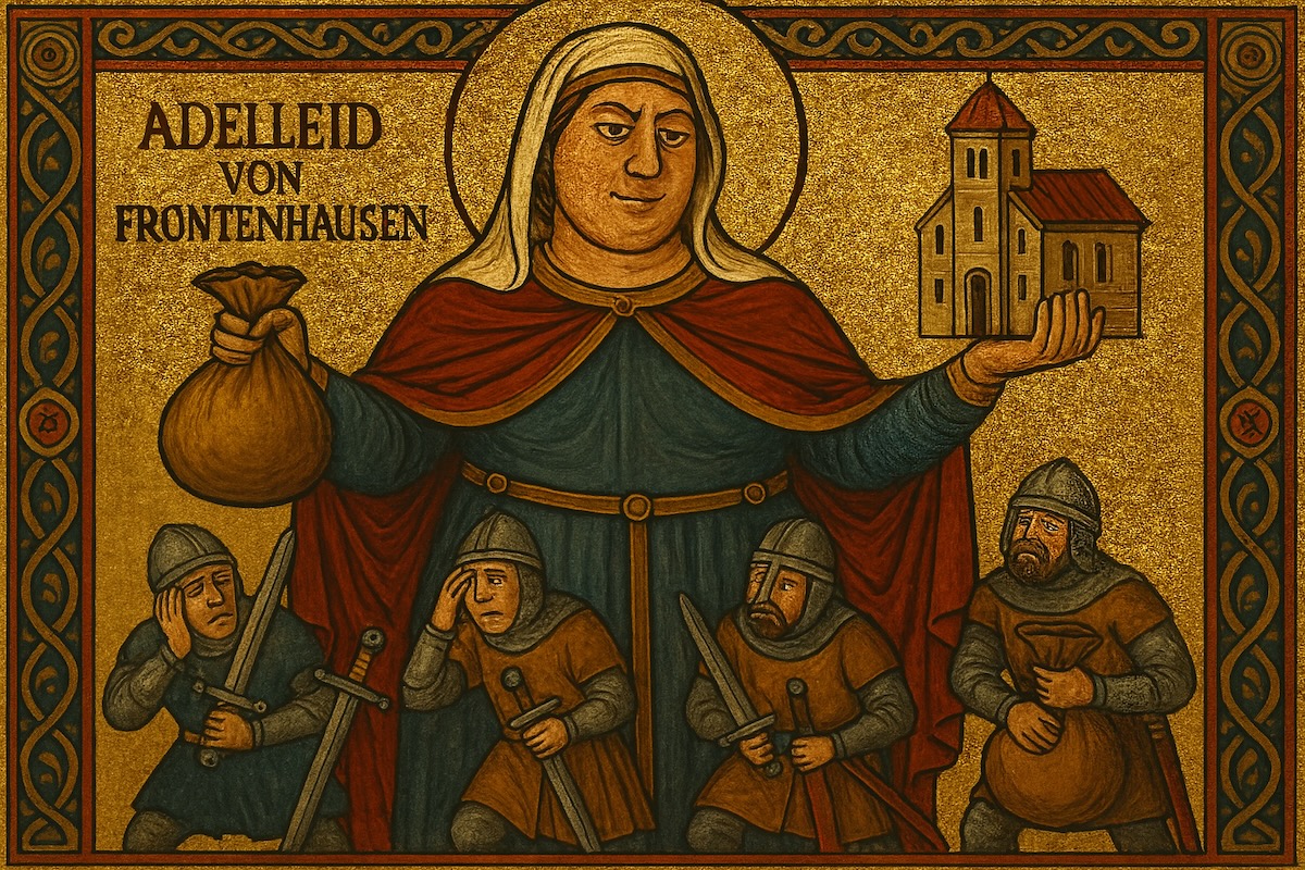 Adelheid von Baumburg in romanischem Stil auf Gold